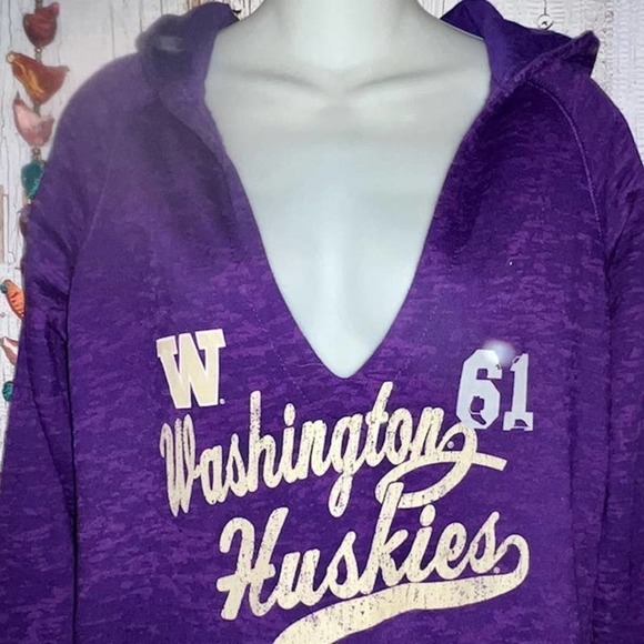 WASHINGTON HUSKIES BLUE 84 BRAND PURPLE LIGHTWEIGHT HOODIE SIZE LARGE - Picture 4 of 8